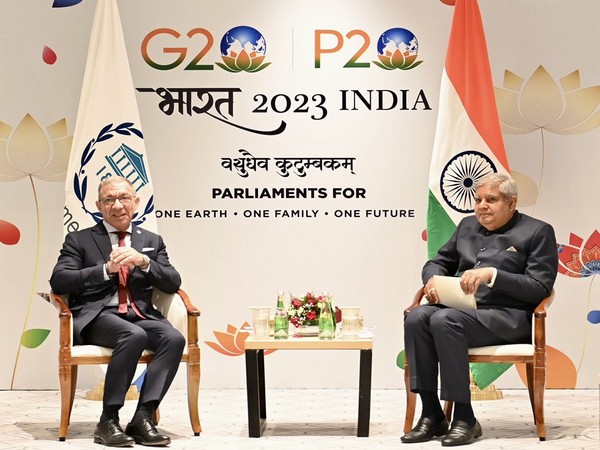 Vice President Jagdeep Dhankhar and President of Inter-Parliamentary Union, Duarte Pacheco. (Photo:  X//@VPIndia)