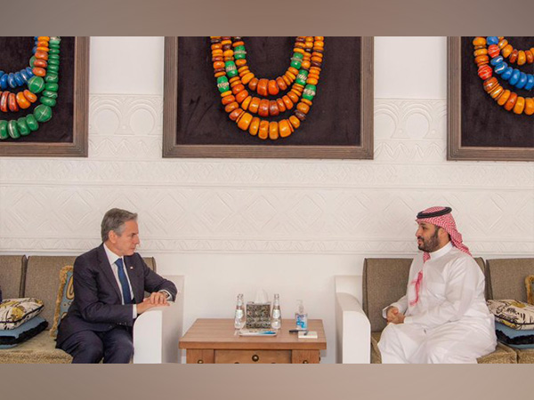 US Secretary of State Antony Blinken meets Saudi Crown Prince Mohammed bin Salman (Photo Credits:X/@SecBlinken) 