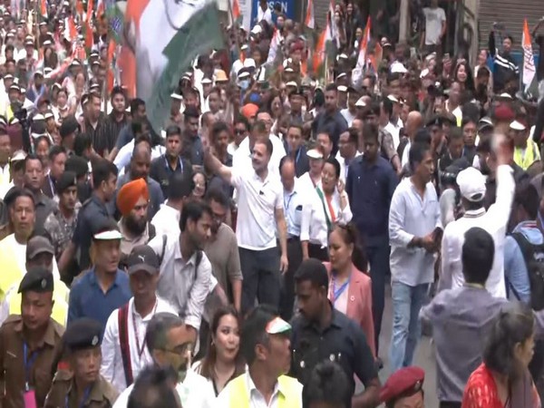 Congress leader Rahul Gandhi taking part in Padyatra (Photo/ANI)