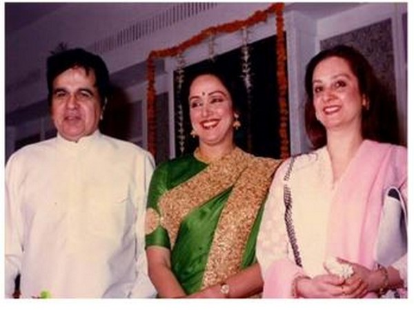 Saira Banu with Hema Malini and Dilip Kumar (Image source: Instagram)