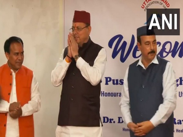 Uttarakhand CM Pushkar Singh Dhami in Dubai. (Photo: ANI)