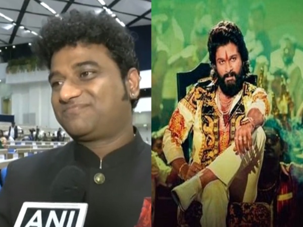 Devi Sri Prasad (ANI Photo) , Pushpa: The Rise poster (Image source: Twitter)