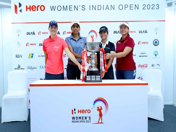 Johanna Gustavsson, Diksha Dagar, Tvesa Malik. Trichat Cheenglab with Women’s Indian Open 2023 (Image: WGAI)