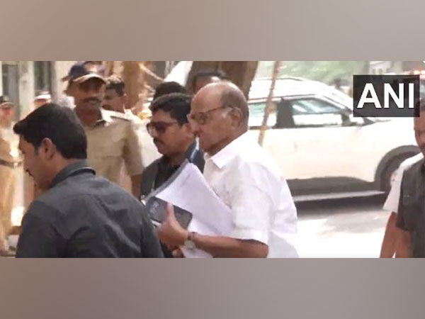 Sharad Pawar arrives for a meeting with his NCP party leaders in Mumbai (Photo/ANI)