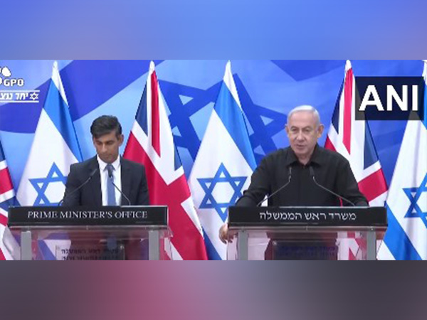 Israeli PM Netanyahu delivers joint statement alongside British counterpart Sunak (Source: Reuters)