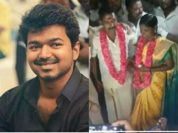 Vijay (Image source: X), Fan couple of Vijay (Image source/ANI) 