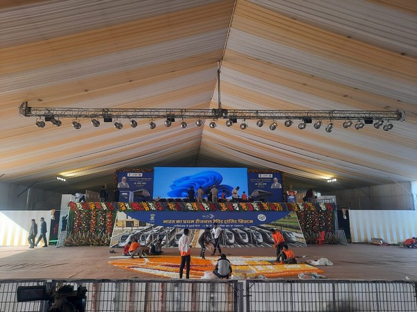 Venue of RRTS Corridor inauguration event in Sahibabad, UP (Photo/ANI)