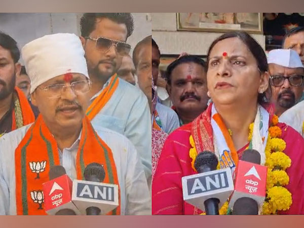 BJP candidate Shailendra Jain (L) and Congress Candidate Nidhi Jain (R) (Photo/ANI)