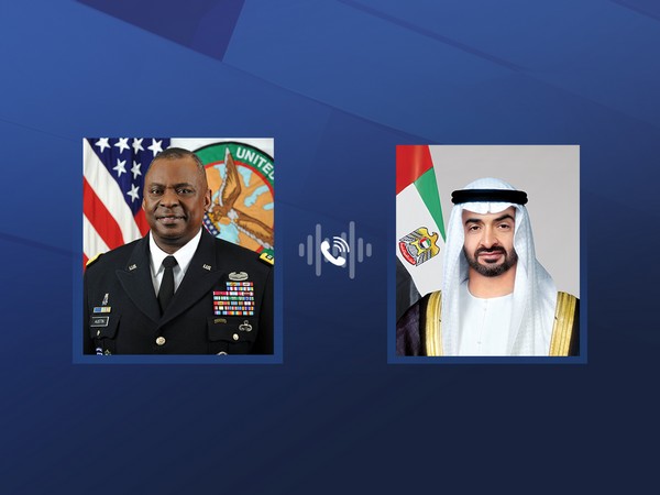 US Secretary of Defence Lloyd Austin and UAE President Sheikh Mohamed bin Zayed Al Nahyan (Photo/WAM) 
