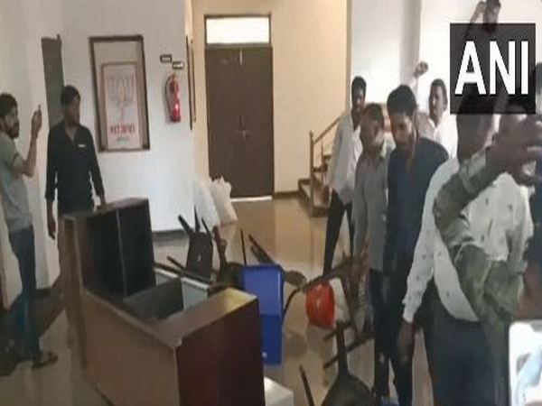 BJP workers stage protest after ticket given to Deepti Kiran Maheshwari from Rajsamand  (Photo/ANI)