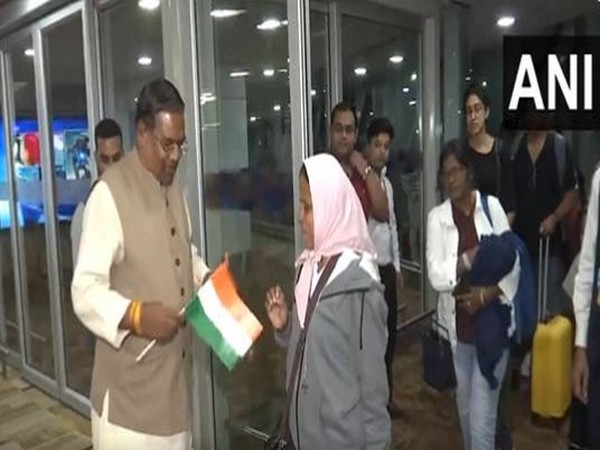 MoS Faggan Singh Kulaste welcoming the people evacuated from Israel. (Photo/ANI)