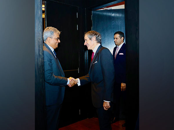 MEA Secy Saurabh Kumar meets IAEA Director General Rafael Grossi in New Delhi. (Photo: X//MEA)