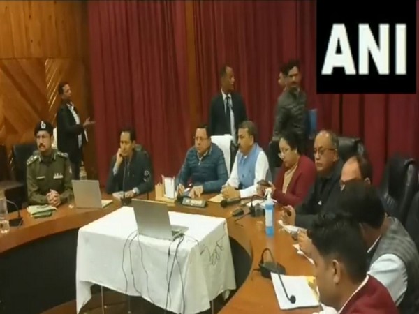 Uttarakhand Chief Minister Pushkar Singh Dhami holds review meeting (Photo/ANI)