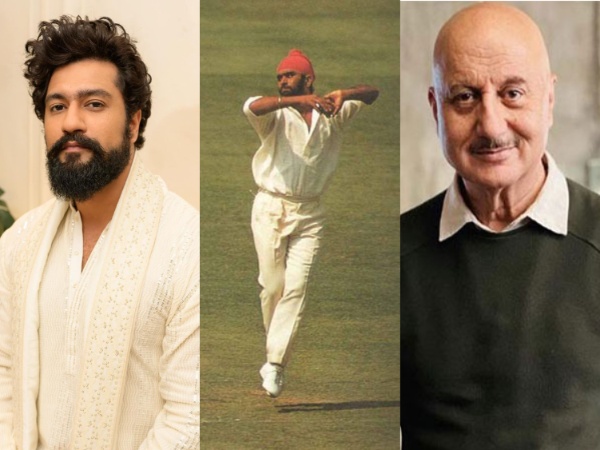 Vicky Kaushal, Bishan Singh Bedi, Anupam Kher (Image source: Twitter)