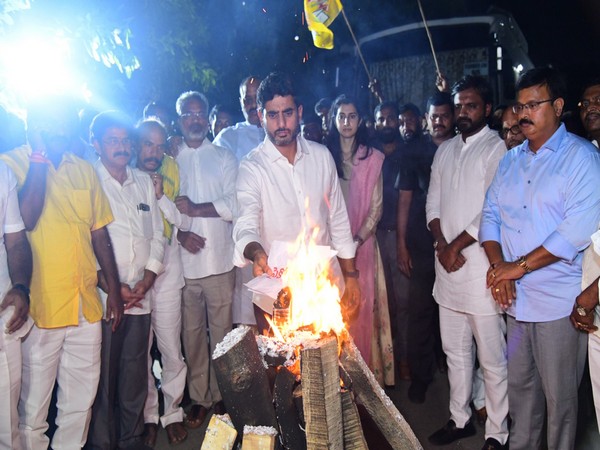 TDP organises 'Jaganasura Dahanam', protesting against arrest of TDP Chief N Chandrababu Naidu (X/@naralokesh)
