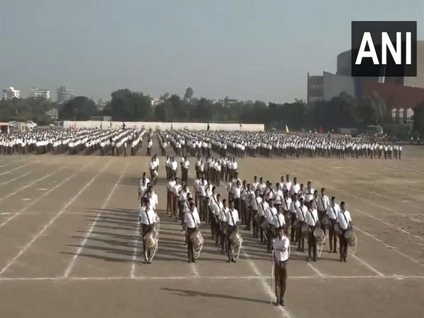 RSS holds Vijayadashami Utsav event in Nagpur. (Photo/ANI)