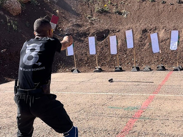 An Israeli at a gun range (Photo/TPS)