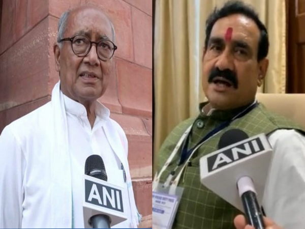 Congress Leader Digvijaya Singh (L), Narottam Mishra (R) (Photo/ANI)