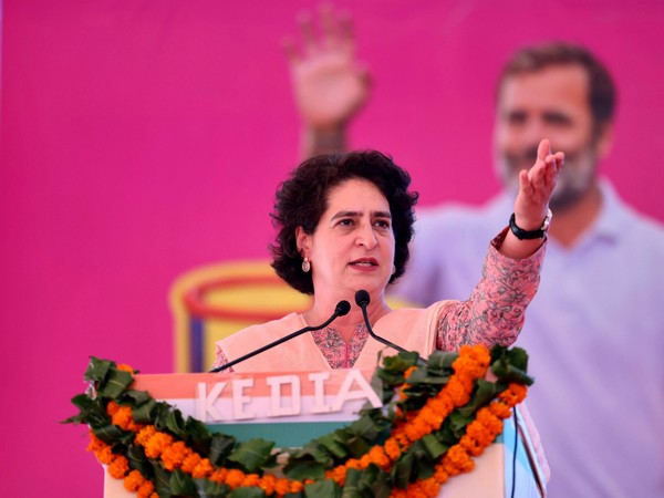 Congress leader Priyanka Gandhi Vadra addresses a public meeting (File Photo/ANI)