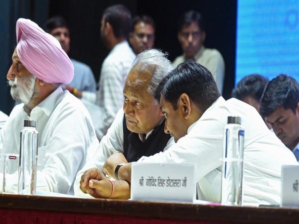 Rajasthan Chief Minister Ashok Gehlot and Congress State President Govind Singh Dotasara (File Photo/ANI)