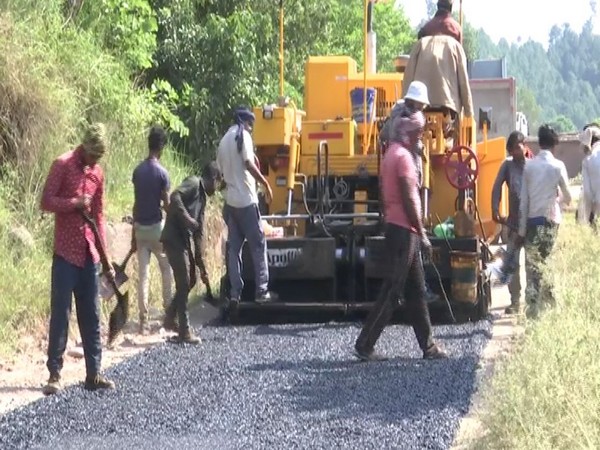 A road being constructed under PMGSY in Rajaouri district (Photo/ANI)