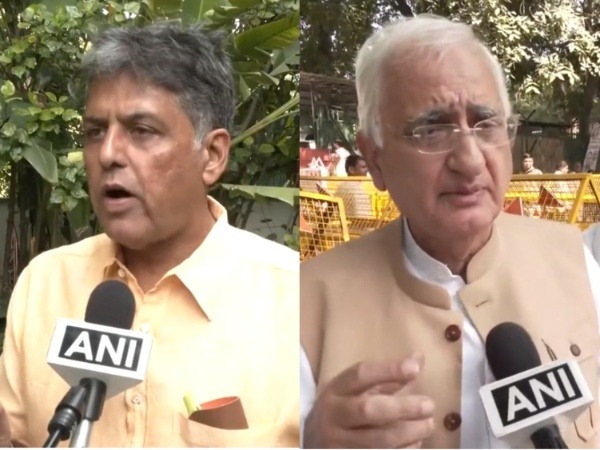 Congress leaders Manish Tewari, Salman Khurshid. (Photo/ANI)