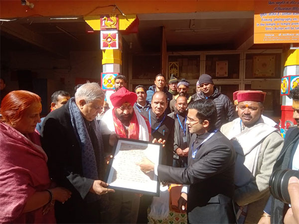 Vice President Jagdeep Dhankhar, accompanied by his wife Sudesh Dhankhar, visits Badrinath Dham in Uttarakhand (Photo/ANI)