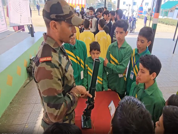  'Weapon Display' by army on 77th 'Infantry Day' in Anantnag (Image/ANI)