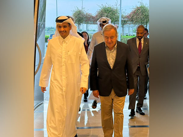 UN Chief Antonio Guterres with Qatar PM Mohammed bin Abdulrahman bin Jassim Al-Thani. (Photo: X//@antonioguterres)