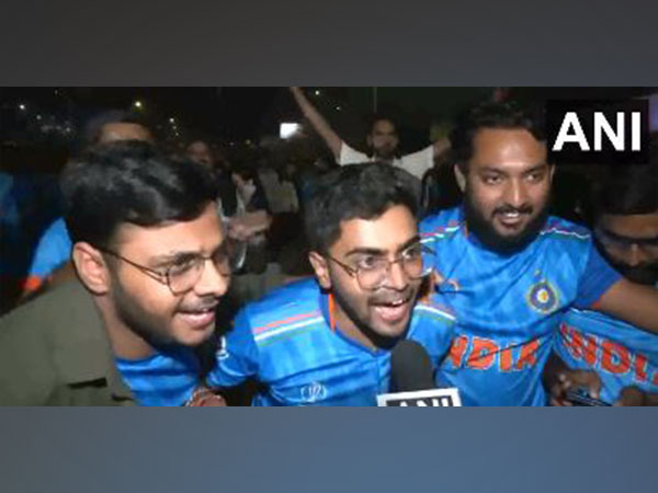 Indian fan celebrating the win. (Photo- ANI)