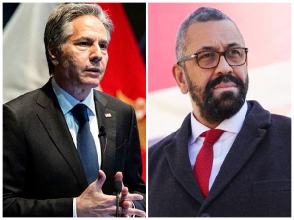 US Secretary of State Antony Blinken, UK Foreign Secretary James Cleverly (Image Credit: X)