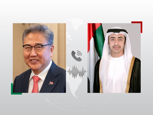 South Korea's Foreign Minister Park Jin, UAE Minister of Foreign Affairs Sheikh Abdullah bin Zayed Al Nahyan (Image Credit: X/@OFMUAE)