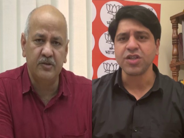 Manish Sisodia and BJP leader Shehzad Poonawala (Photo/ANI)