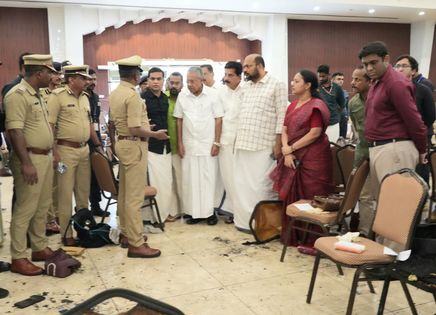 Kerala CM Pinarayi Vijayan visits blast site in Kochi's Kalamassery (Image/ANI)