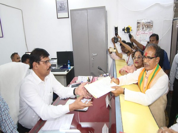 MP CM Shivraj Singh Chouhan files nomination paper from Budhni seat (Photo/ANI)