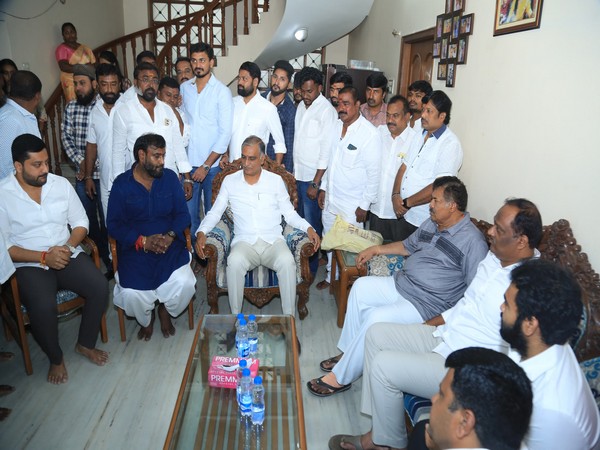 BRS leaders visited Congress ex-MLA Vishnuvardhan Reddy at his residence. (Photo/ANI)