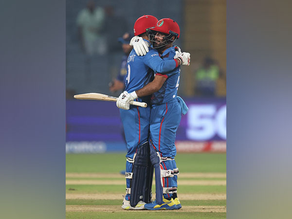 Afghanistan batters celebrating the win. (Photo- Afghanistan Cricket Twitter)