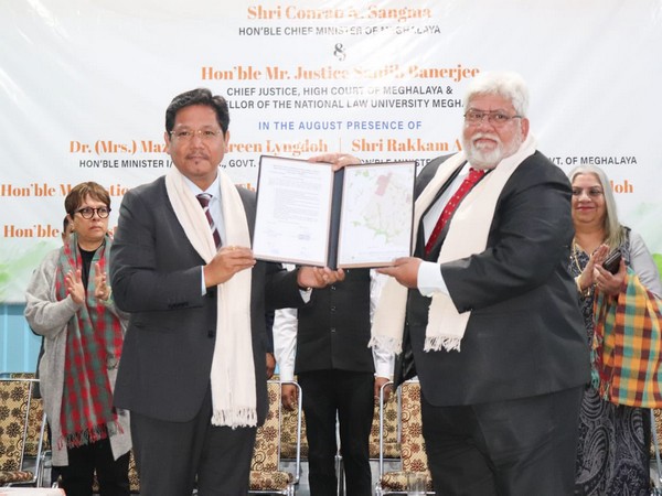 Meghalaya CM Conrad K Sangma with Justice Sanjib Banerjee (Pic: Conrad K Sangma X account)