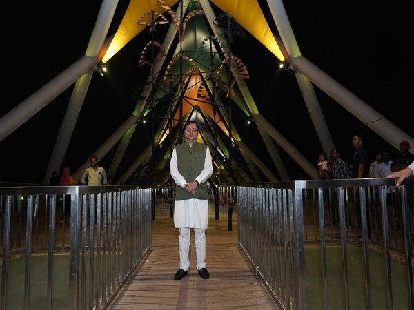 Uttarakhand Chief Minister Pushkar Singh Dhami at Ahmedabad's Atal Foot Over Bridge (Photo/CMO)