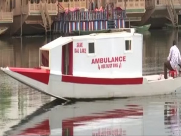The image shows a boat ambulance on Dal Lake, Srinagar (File Photo/ANI)