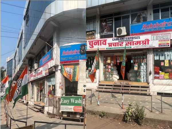 Shops of election campaign material in Bhopal (Photo/ANI)