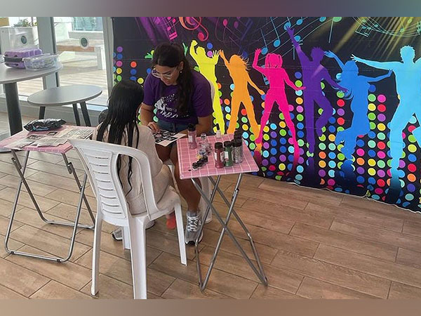 A child from an evacuated Israeli community does a body painting activity (Photo/TPS)