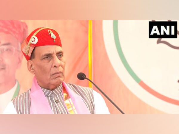 Union Defence Minister Rajnath Singh at Nathdwara in Rajasthan's Rajsamand district (Photo/ANI)