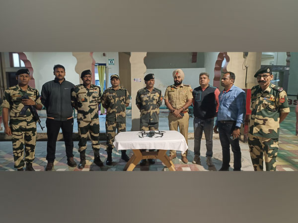 BSF officials with recovered drone (Photo/BSF)