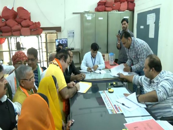 Rajasthan minister Kachariyawas filing his nomination (Photo/ANI)