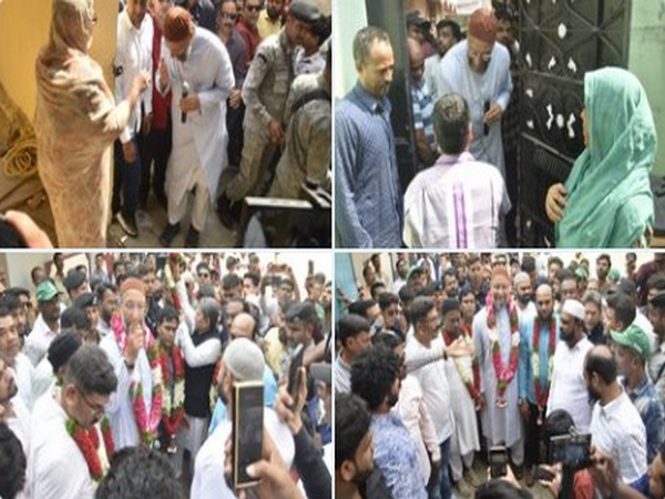 Owaisi hits ground, starts door-to-door campaign ahead of Telaangana polls (Images: X/Asaduddin Owaisi)