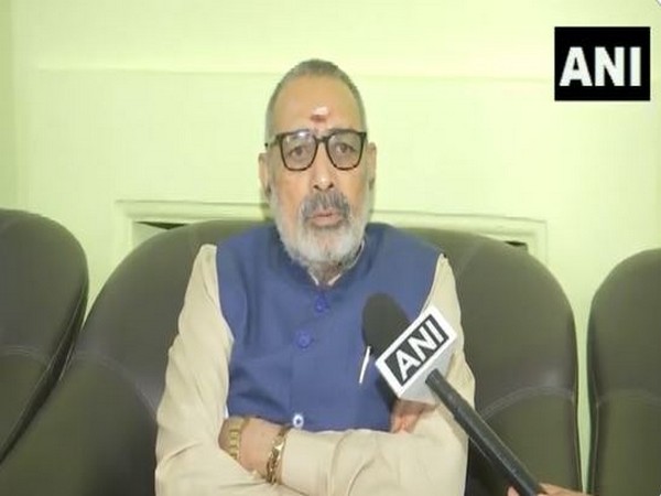 Union Rural Development Minister Giriraj Singh in Muzaffarpur (Photo/ANI)