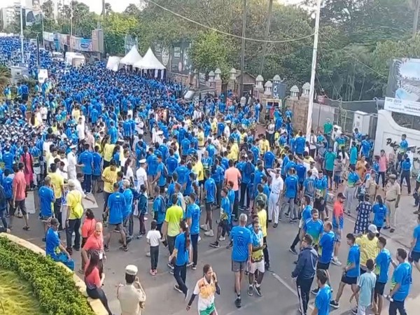 Visual from the Vizag Navy Marathon (Photo/ANI)