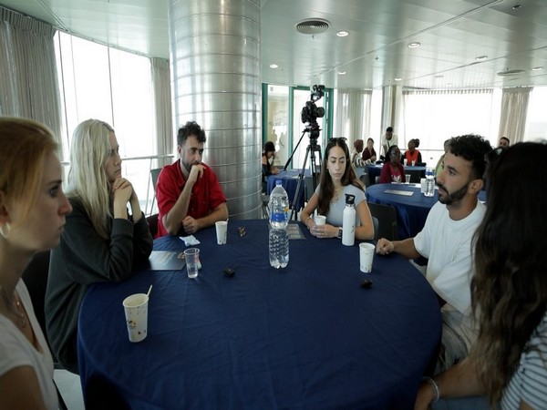 Survivors of Hamas's October 7 rave massacre meet with students from the International School of the University of Haifa (Photo/TPS)