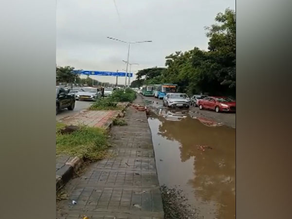 Water logging visuals from Hebbala circle in Bengaluru (Photo/ANI) 